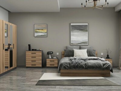 Set za spavaću sobu Anthracite - Wood 2 a