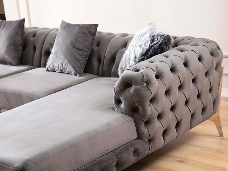 Ugaona garnitura Elegace Relax siva EY - Slika 3