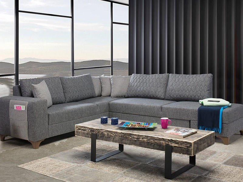 Ugaona garnitura Loft siva EY - Slika 3